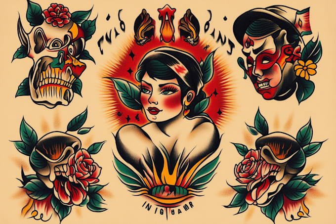 create old school or traditional tattoo design