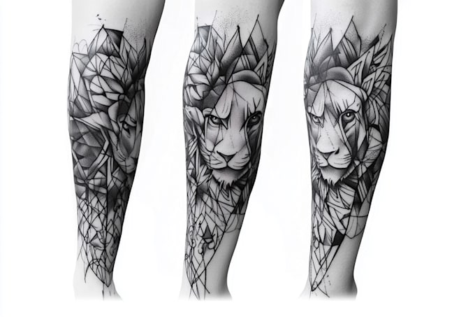 create sleeve tattoo design in geometric style