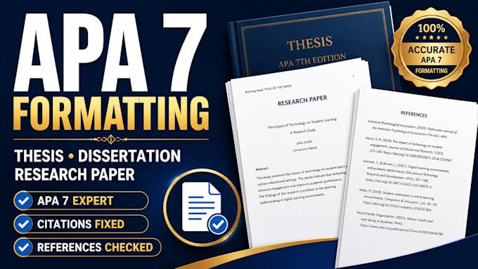 format your thesis dissertation or research paper in apa 7