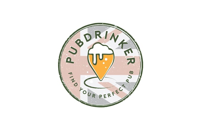 design wonderful pub drinker logo