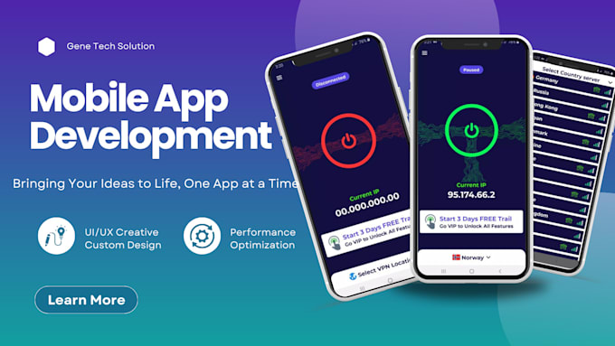 make VPN app for the android and IOS