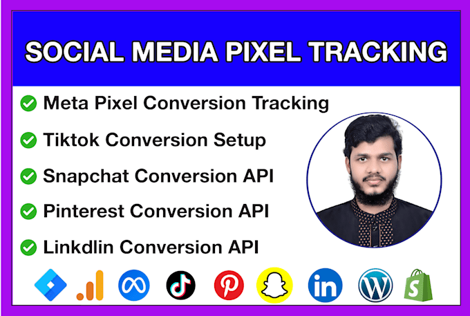 setup meta pixel, tiktok, snapchat, and pinterest, conversion API via GTM