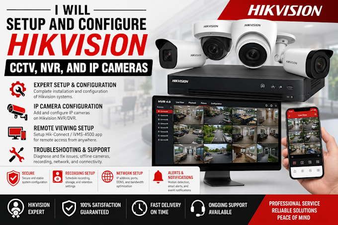 setup and configure hikvision cctv, nvr, and IP cameras
