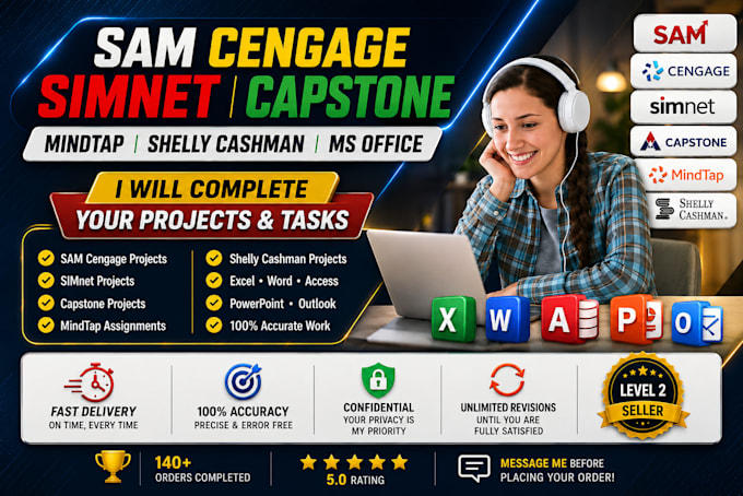 do urgently sam cengege , simnet , microsoft office modules and other projects