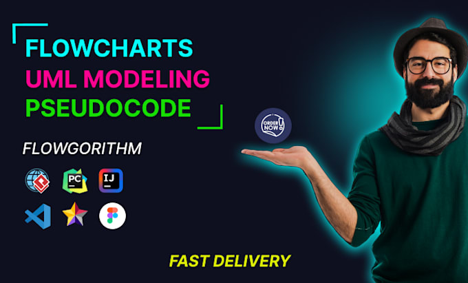 Flowgorithm, uml modeling and pseudocode by Namiqbl | Fiverr