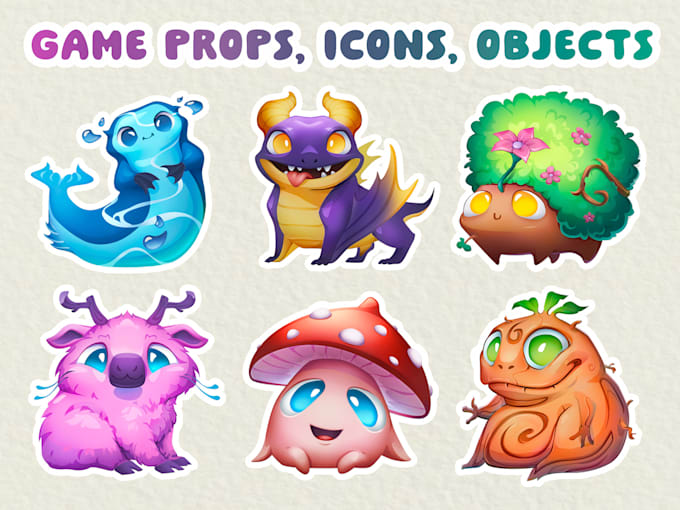 create 2d props, assets, items, icons for your game