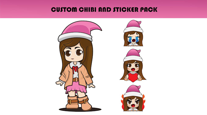 draw custom chibi character illustration for avatar and sticker