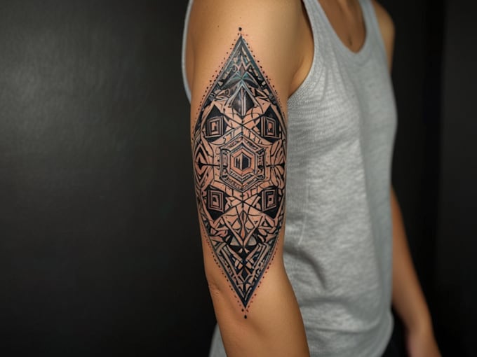 create unique custom geometric tattoo design