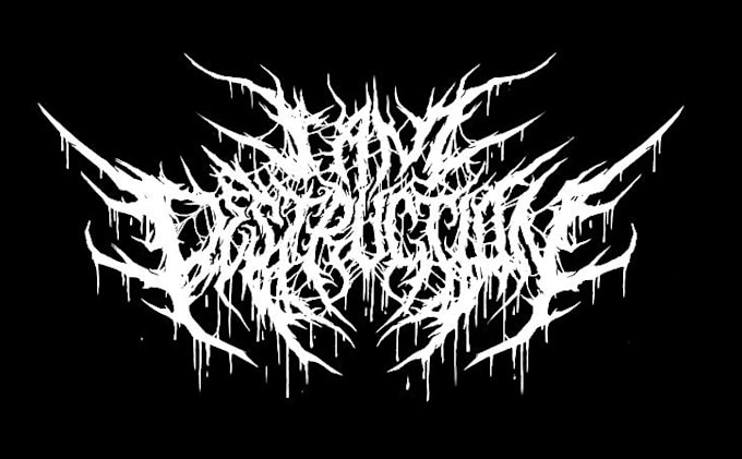 hand draw a black metal logo with chaotic style