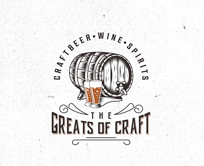design bar serving craft beer wine logo