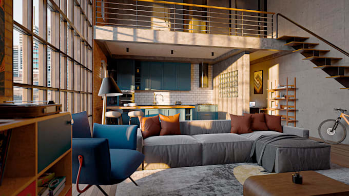 redesign 3d minimalist interior layout,livingroom, room decor, d5 kitchen render