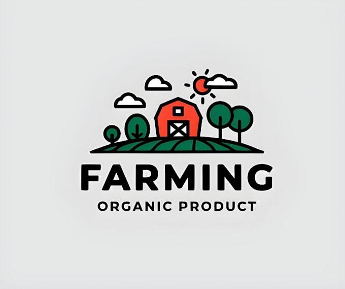 design family farm producing crops logo