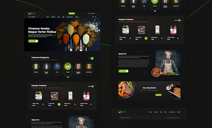 grocery web layout design