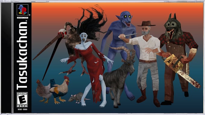 create psx low poly style 3d character model