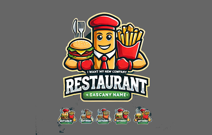 do awesome restaurant mascot logo design with 1 day delivery