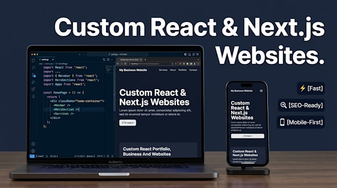 build a custom react or next js website for your business