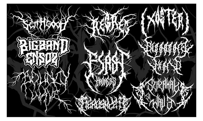 design a frostbitten black metal logo