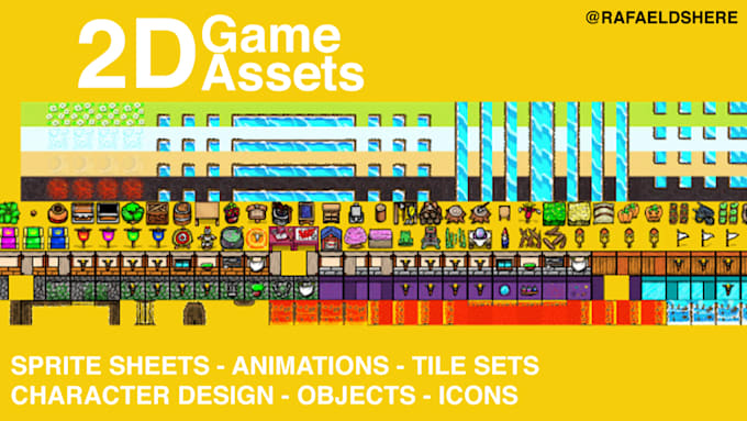 Draw 2d game assets spritesheet, icons, objects, animations by ...
