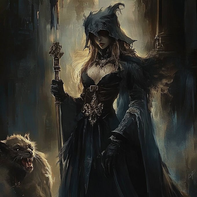 do scary horror creature and fantasy character concept art
