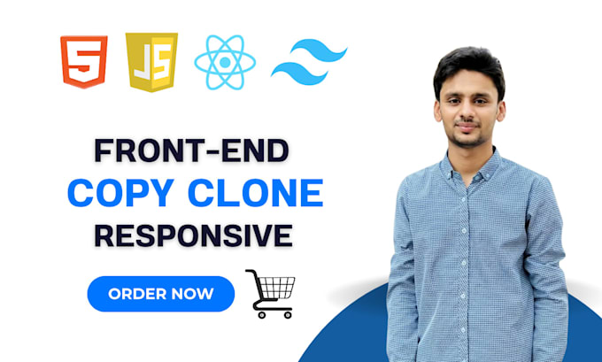 clone any website using react js with a responsive design