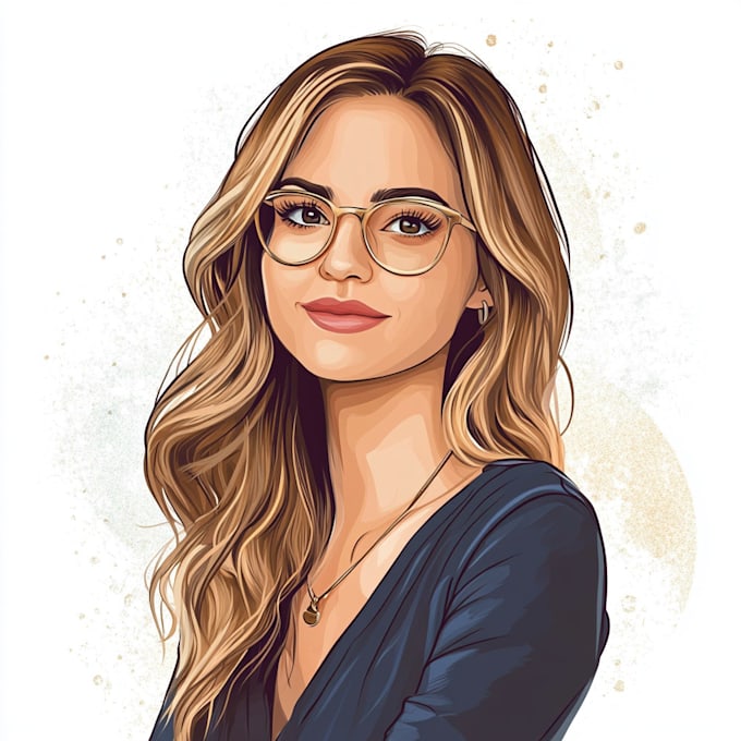design portrait, cartoon, vector or watercolor style