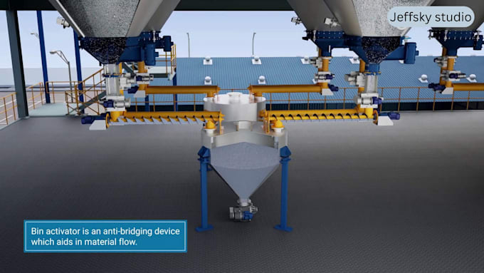 create realistic 3d industrial animation for machines and technical process