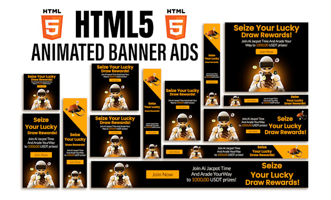 design animated HTML5 banner, HTML banner ads, and web banner google ads