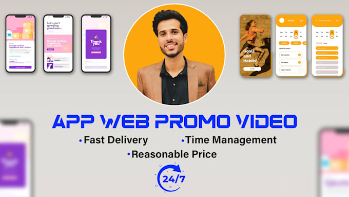 create dynamic mobile app explainer intro web promo video 6hr
