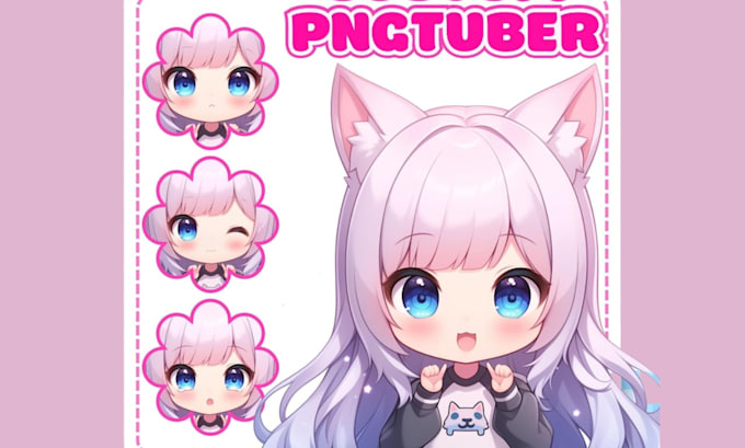 design pngtuber 2d vtuber model live2d vtuber character anime png tuber twitch