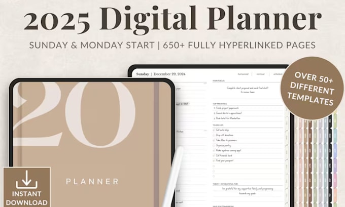 design etsy planners, journal, ebooks, social media templates for etsy shops