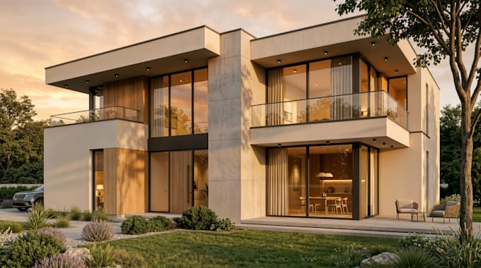 do 3d rendering, exterior, interior design, 3d model and architectural rendering