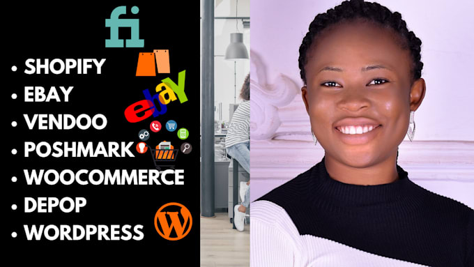be your shopify, vendoo, poshmark, ebay virtual assistant
