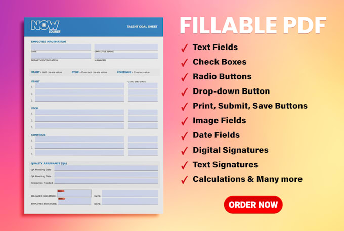 design fillable PDF form