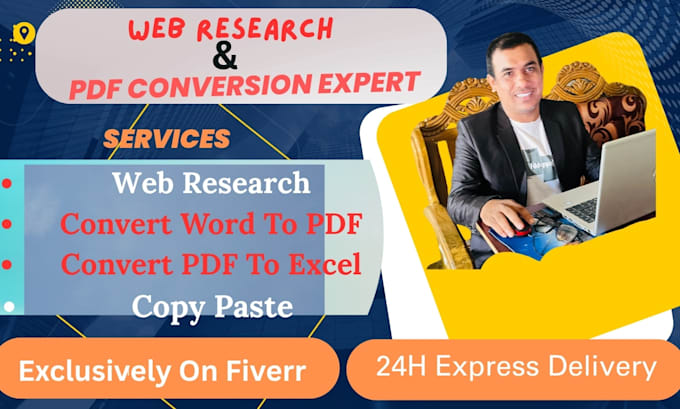 do web research, data conversion, copy paste