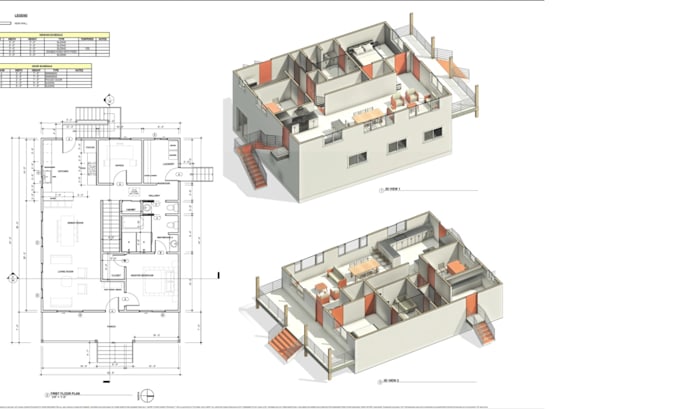 Draft complete architectural 2d drawings in autocad or revit for ...