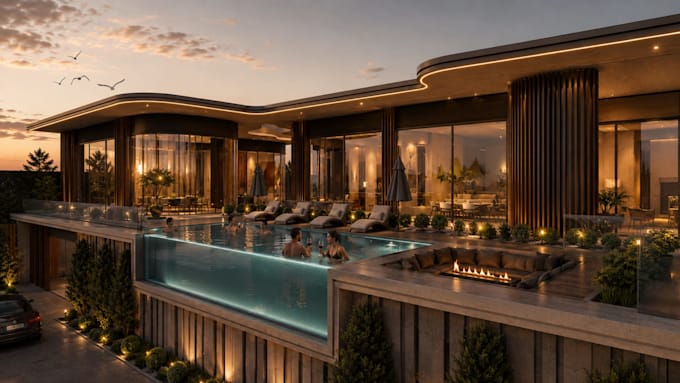provide modern exterior design with high quality rendering