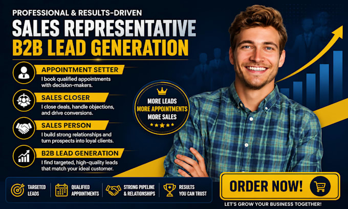 be your sales representative b2b lead appointment setter sales closer  sales per