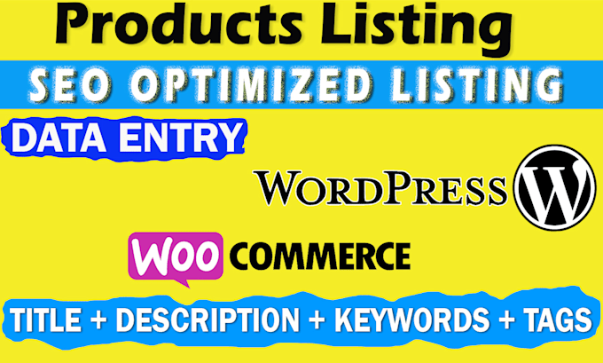 do data entry product listing seo friendly woo commerce wp