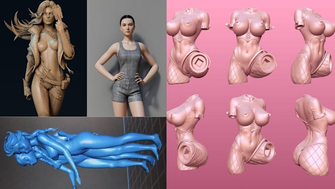 create realistic 3d nsfw character, rig, texture and animate a nsfw 3d character