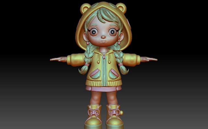 create renderforge 3d model 3d toy model bjd chibi cartoon for 3d printing