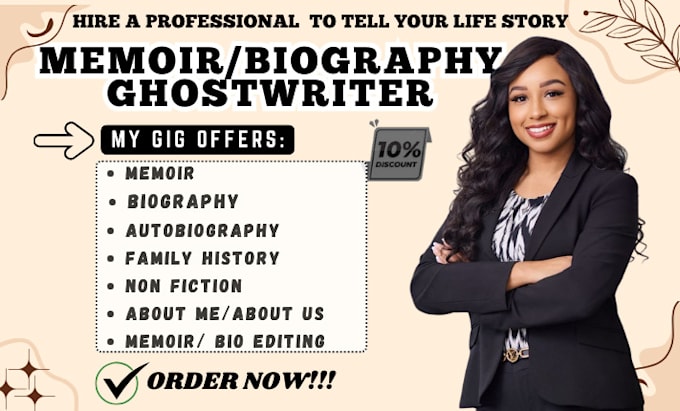 be memoir ghostwriter biography autobiography bio writer about us nonfiction