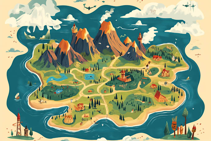illustrate a creative vector map illustration