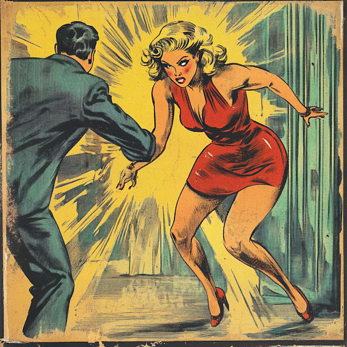 draw a retro vintage comic illustration