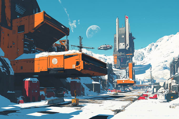 Do a sci fi and cyberpunk futuristic city art by Eenyeafeng | Fiverr