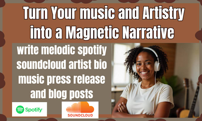 write SEO spotify soundcloud artist bio song press release writing and blog post
