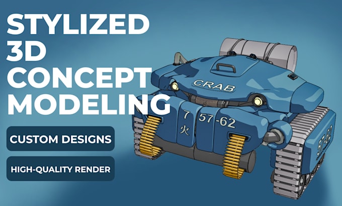 model custom stylized 3d assets for presentations or animation