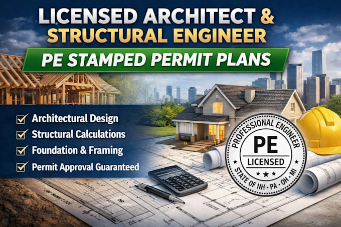 Licensed architect structural engineer pe stamp new hampshire ...