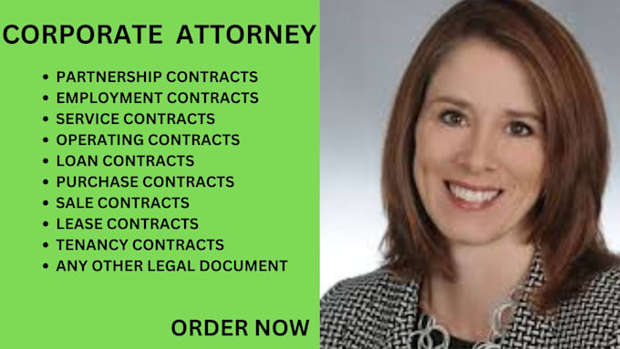 write employment, lease, partnership, service, loan, sale, operating contracts