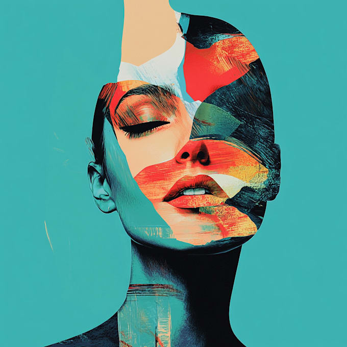 paint expressive colorful abstract portraits