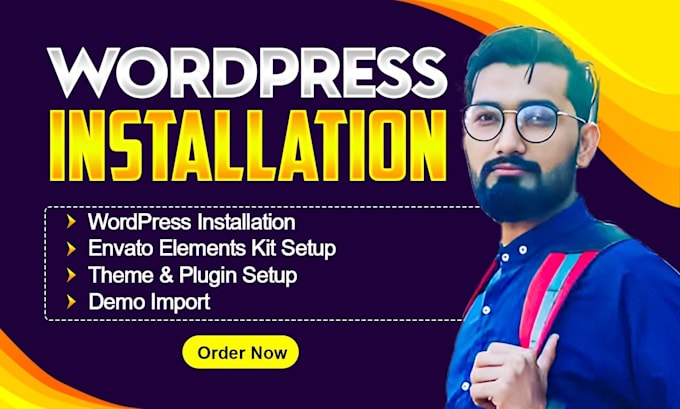 do wp installation, install envato elements kit, and wordpress demo import